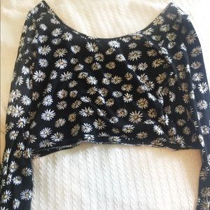 Pacsun sunflower graphic long sleeve (cropped)